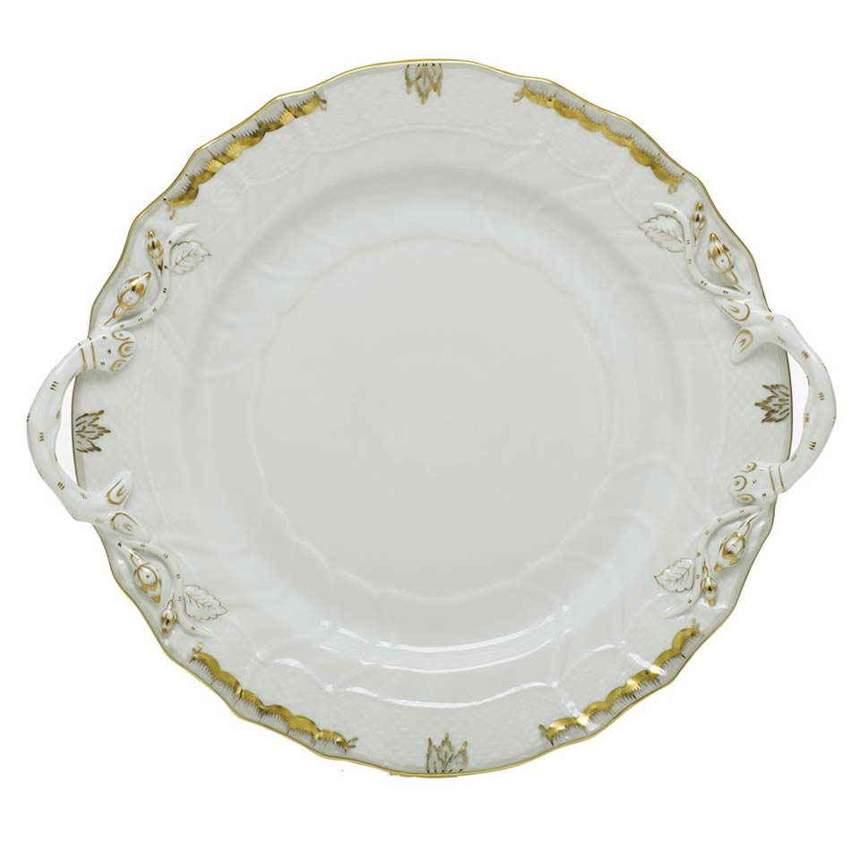 Princess Victoria Gray Chop Plate With Handles