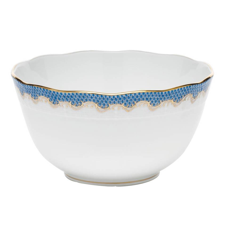 Fish Scale Blue Round Bowl