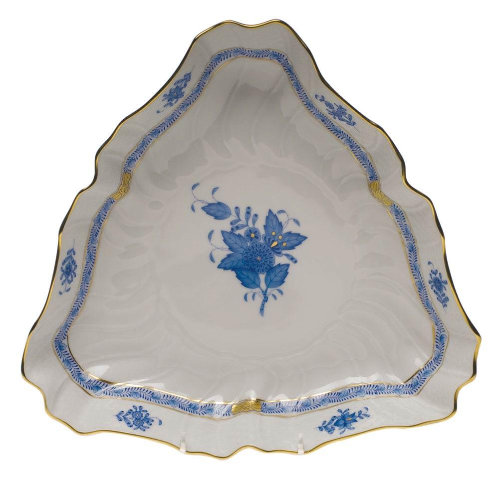 Chinese Bouquet Blue Triangle Dish