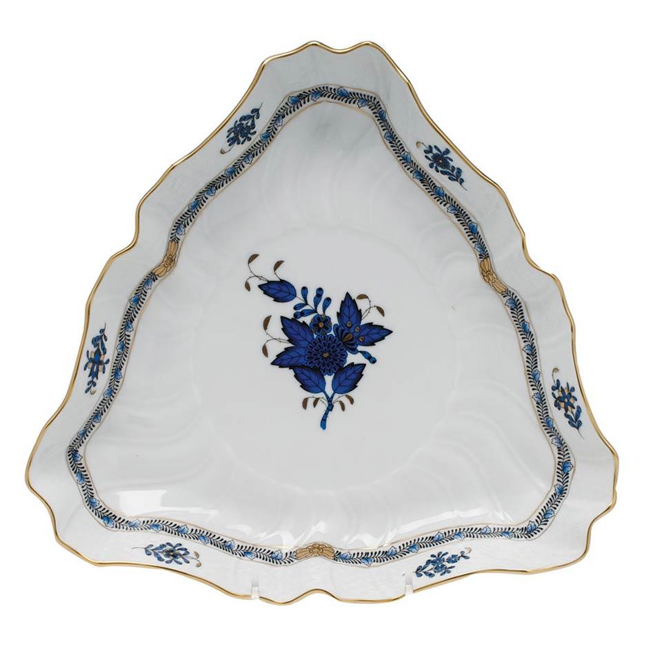Chinese Bouquet Black Sapphire Triangle Dish