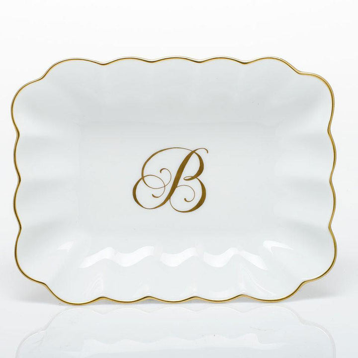 Oblong Dish W/ Gold Monogram