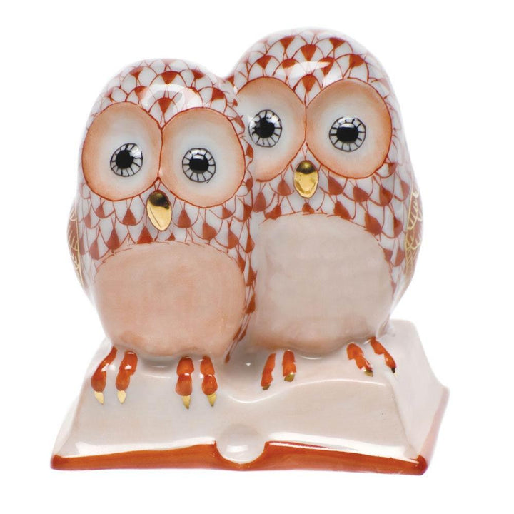 Pair Of Owls On Book