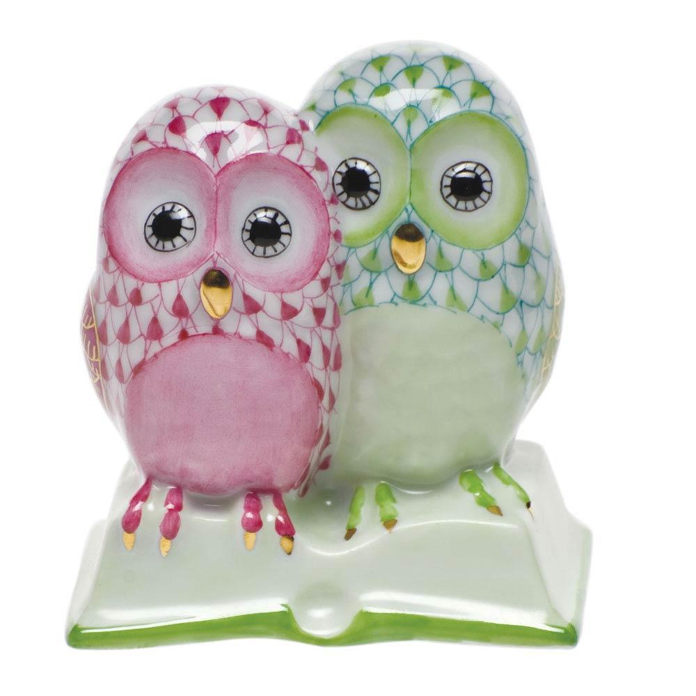 Pair Of Owls On Book