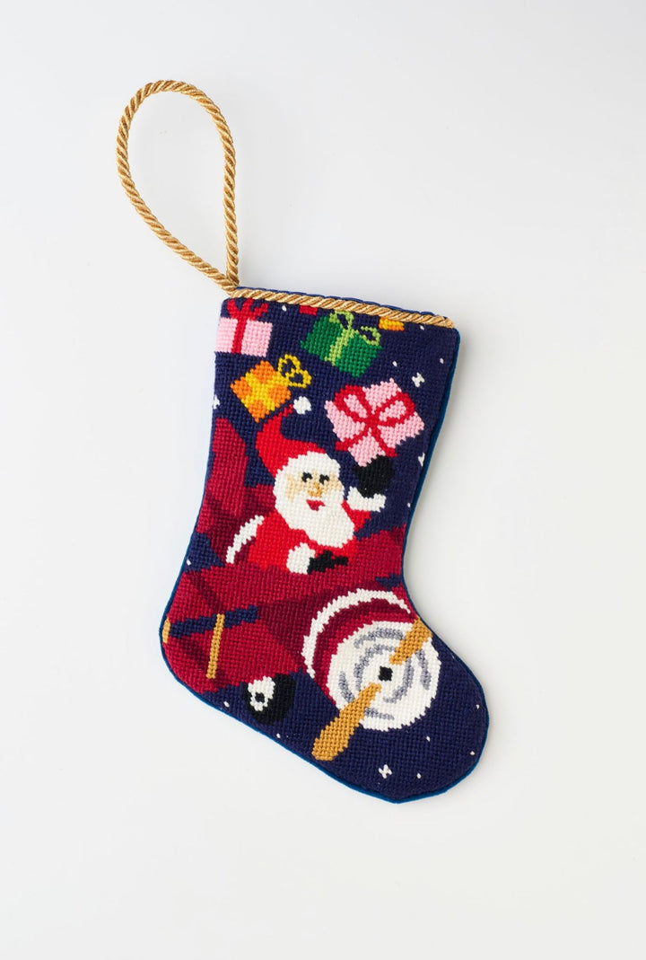 High Flying Santa in Airplane Bauble Stockings