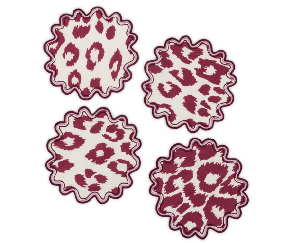 Iconic Leopard 6" Round Cocktail Napkins (set of 4)