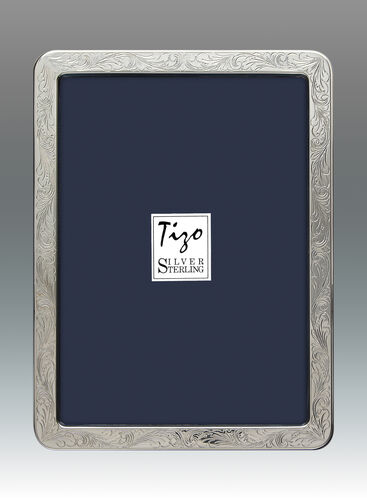 Rounded Edge Engraved Sterling Frame