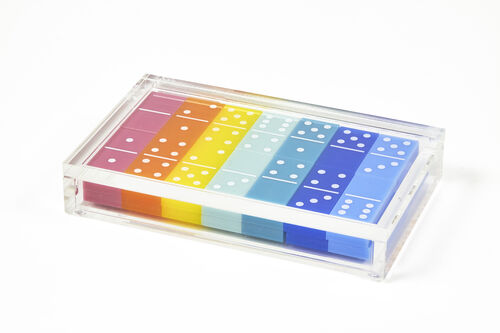 Lucite Domino Set-Multi Color