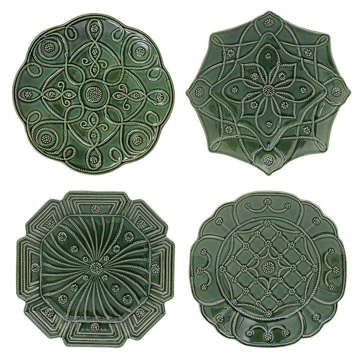 Jardins Du Monde Side/Cocktail Plate Assorted Set/4 - Basil