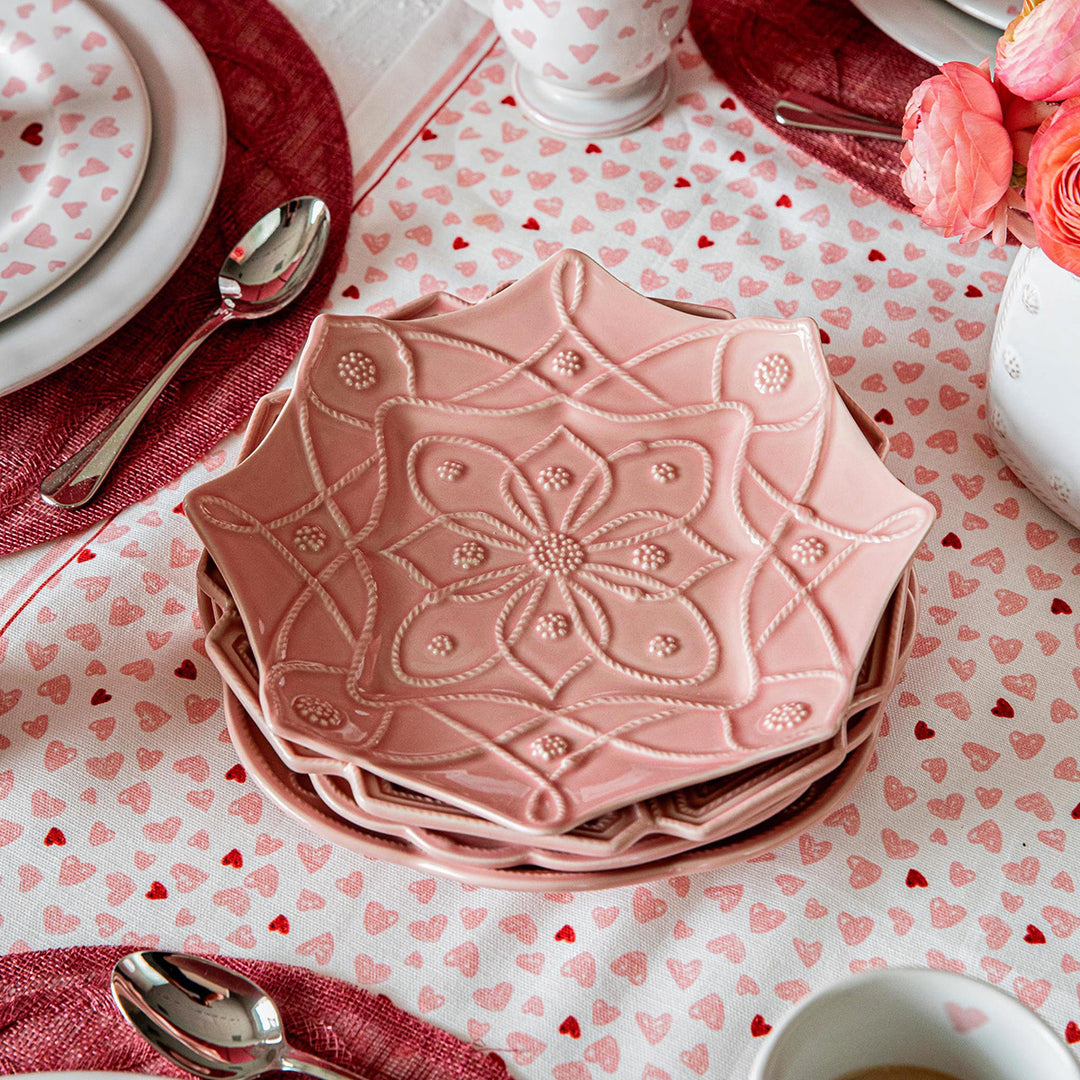 Jardins Du Monde Side/Cocktail Plate Assorted Set/4 - Blush
