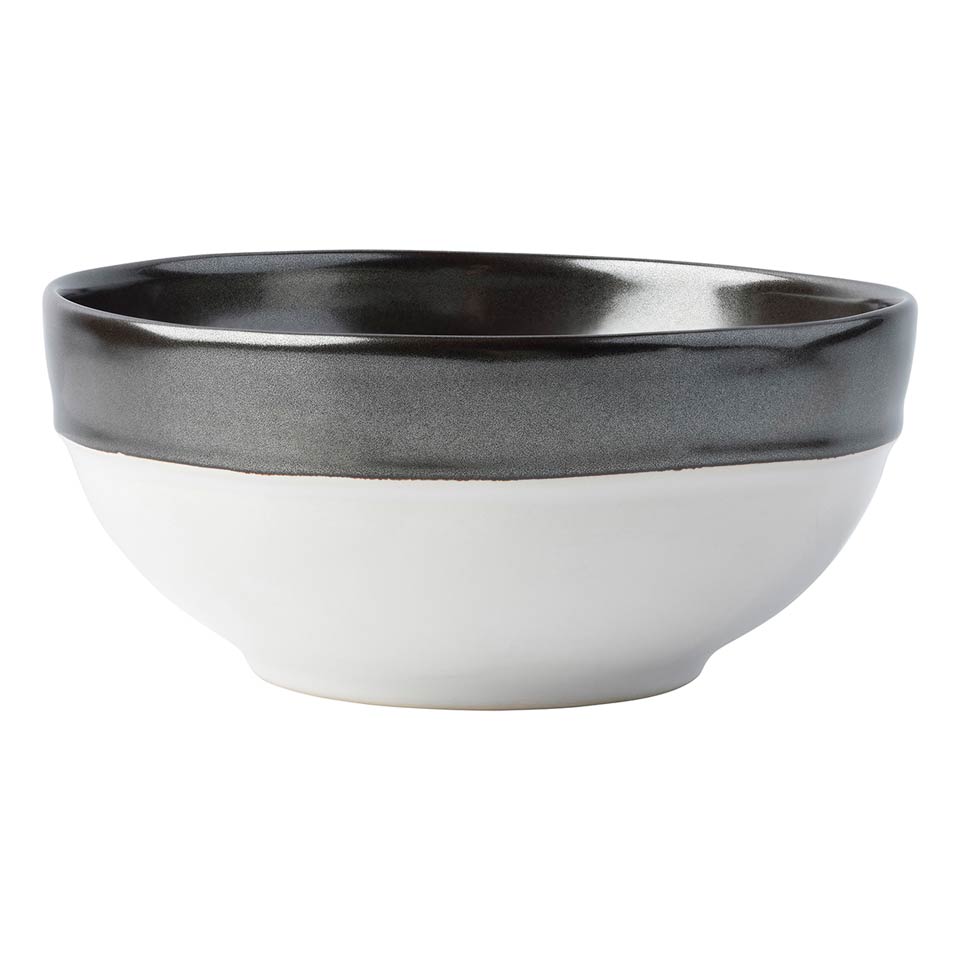 Emerson White/Pewter Cereal/Ice Cream Bowl