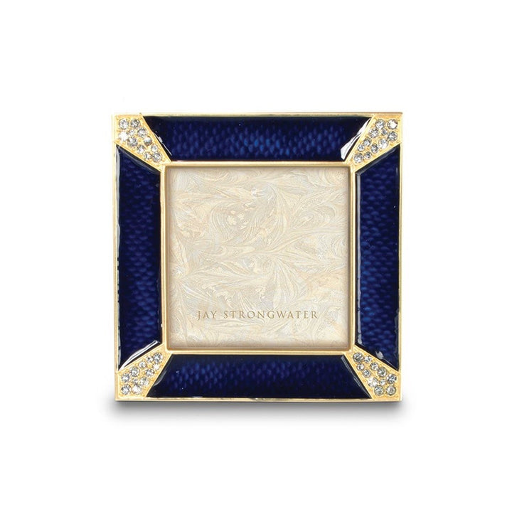 Jay Strongwater Leland Pave Corner 2" Square Frame - Delft Garden