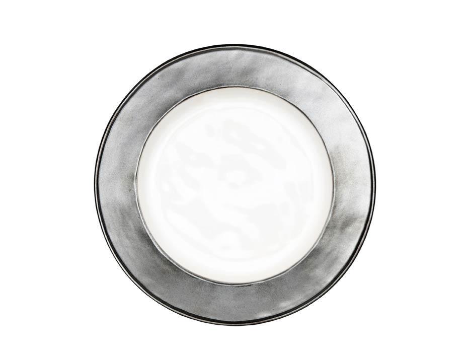 Emerson White/Pewter Side/Cocktail Plate
