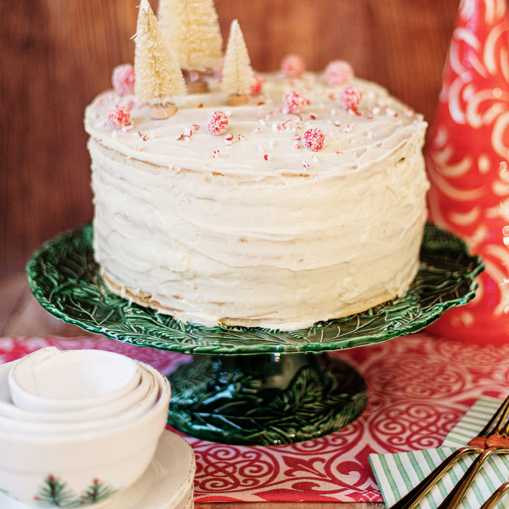 Lastra Holiday Green Figural Cake Stand