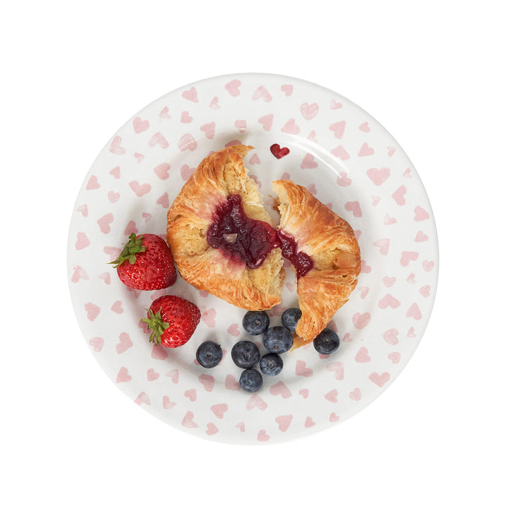 Love You More Dessert/Salad Plate Set/4 - Pink
