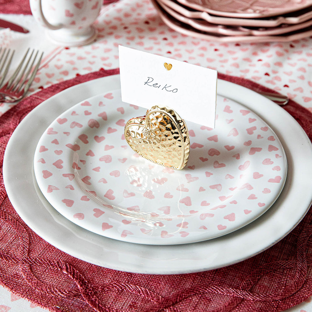 Love You More Dessert/Salad Plate Set/4 - Pink