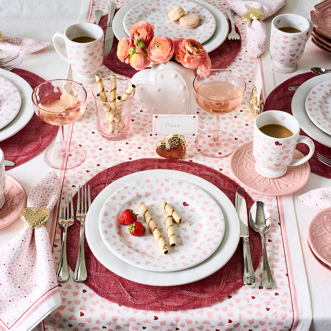 Love You More Dessert/Salad Plate Set/4 - Pink