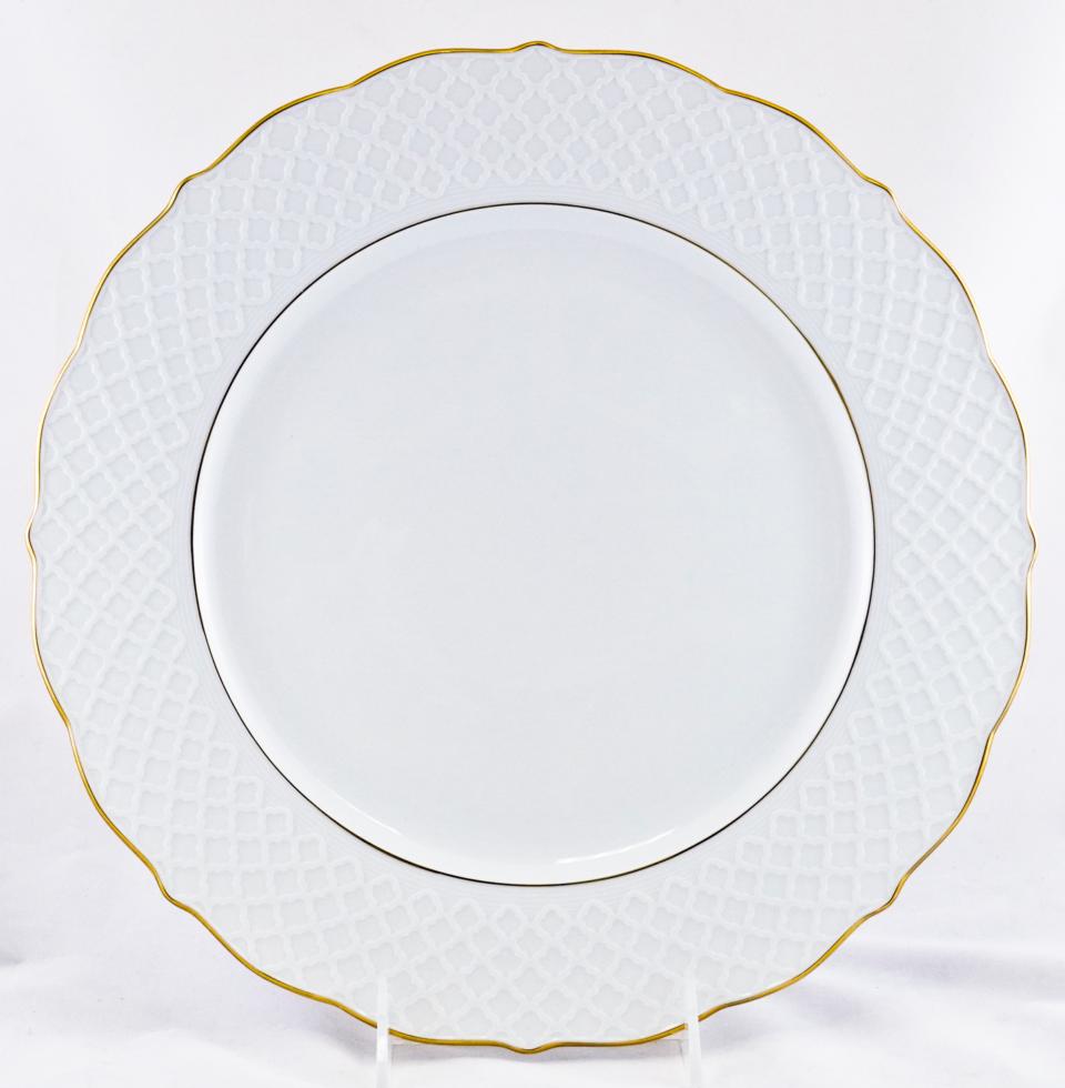 Empire Servce Plate White With Gold