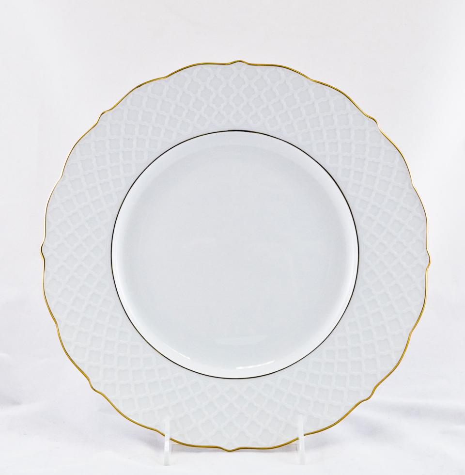Empire Dinner Plate White With Gold