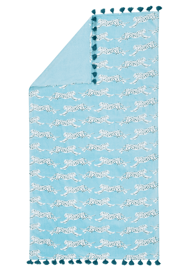 Leaping Leopard Beach Towel