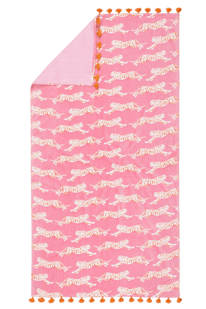 Leaping Leopard Beach Towel
