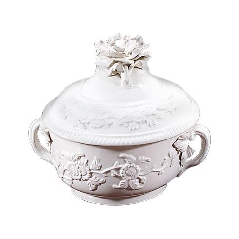 Musee Des Arts Decoratifs Creamware Lobed Box W/Rose Finial