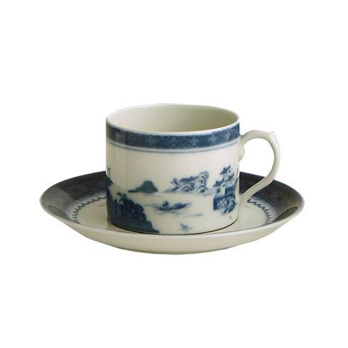Blue Canton Can Tea Cup & Saucer