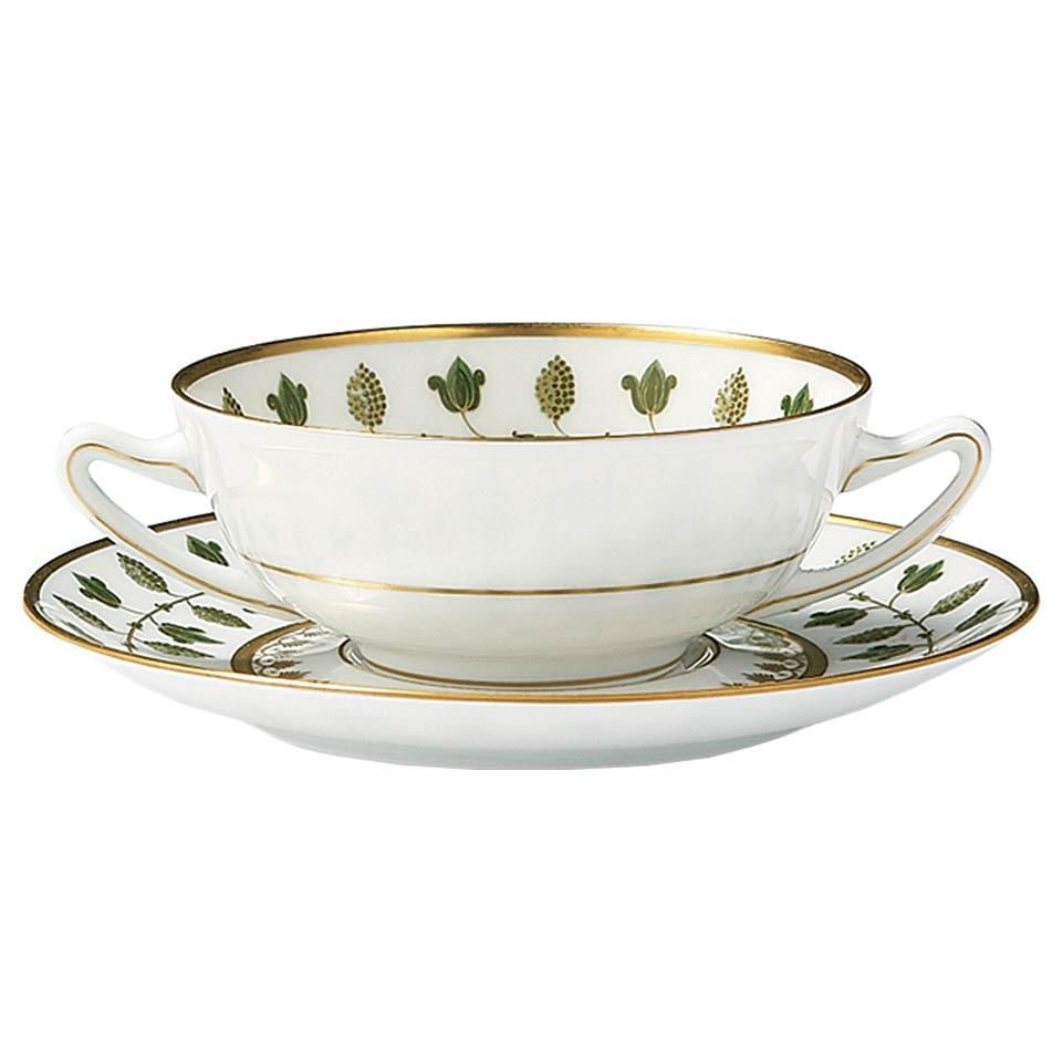 Matignon - Green Cream Soup Bowl & Saucer