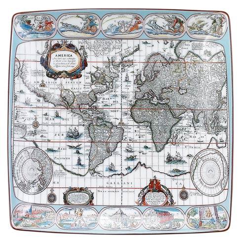 Maps Blaeu Mercator Map Square Tray