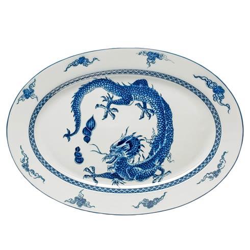 Dragon - Blue Dragon Oval Platter