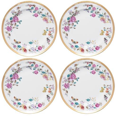 Lowestoft Garden Dessert Plates, Set/4