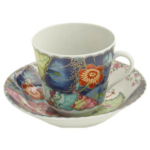 Tobacco Leaf Tea Cup And Saucer
