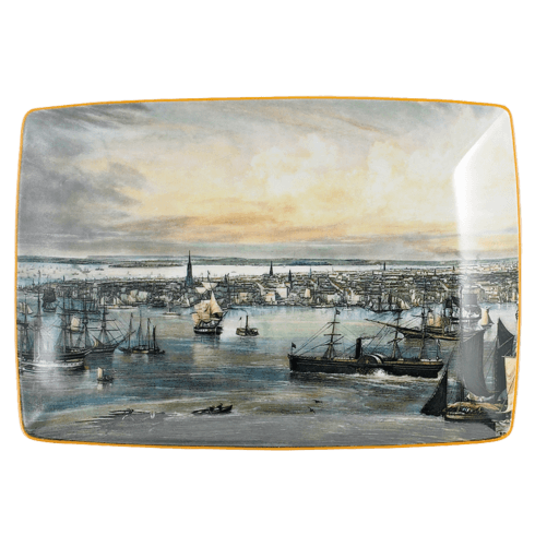 Maps New York Harbor Rectangular Tray, Large