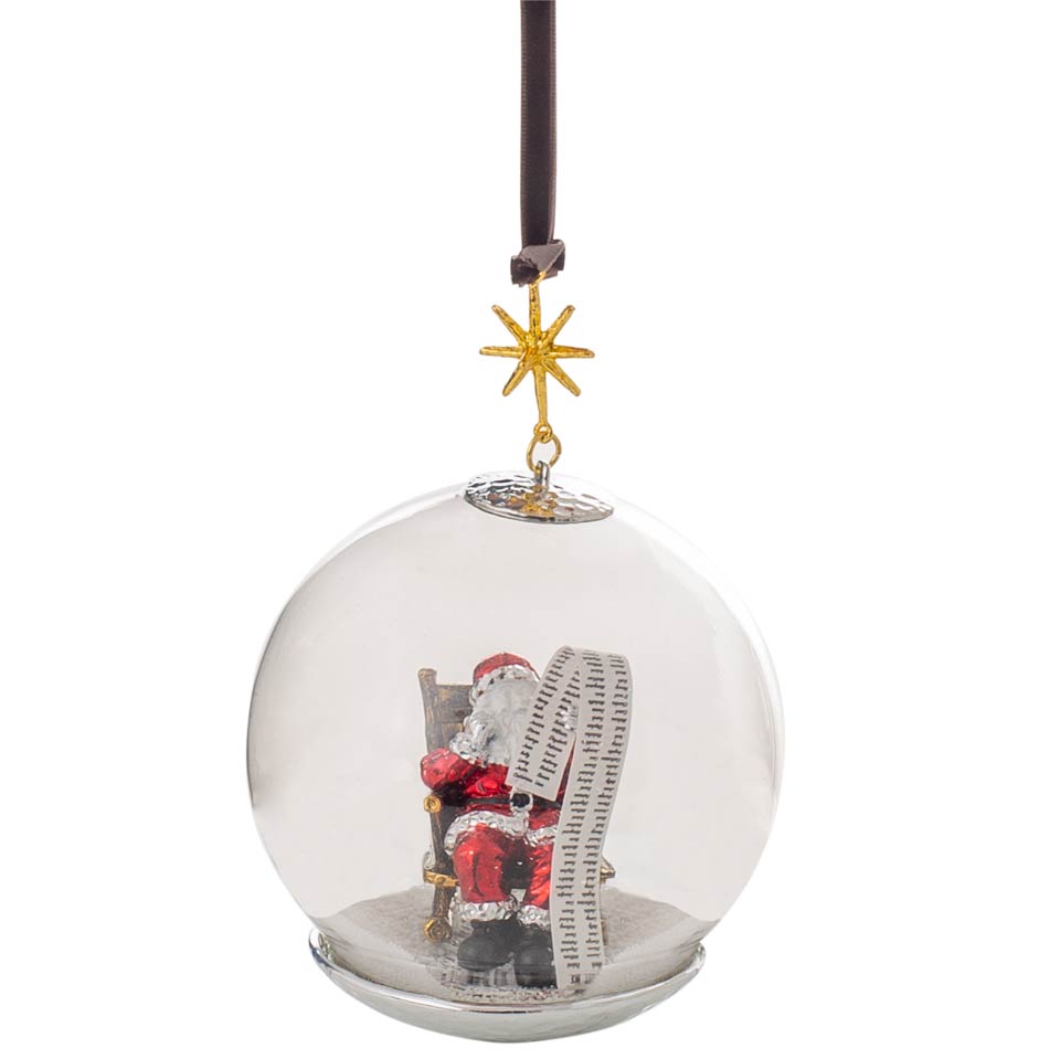 Santa Snow Globe Ornament