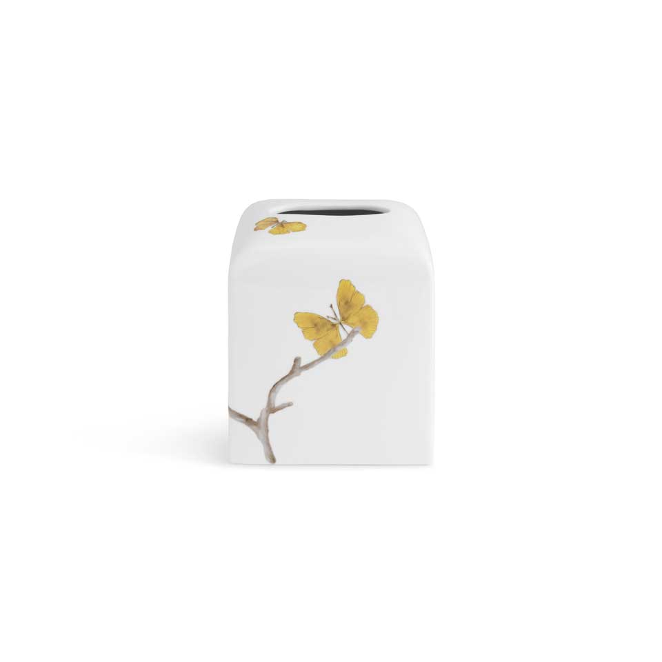 Butterfly Gingko Porcelain Tissue Box Holder