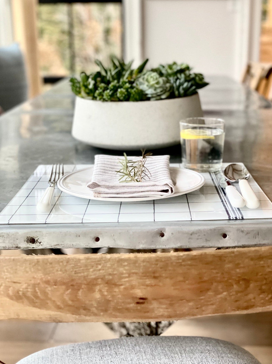 Miller French Check Placemat -S/2