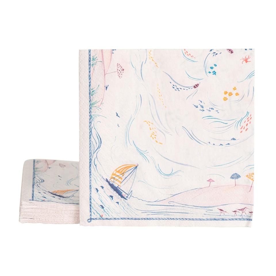 Country Estate Seaside Luncheon Paper Napkin, Pack 20