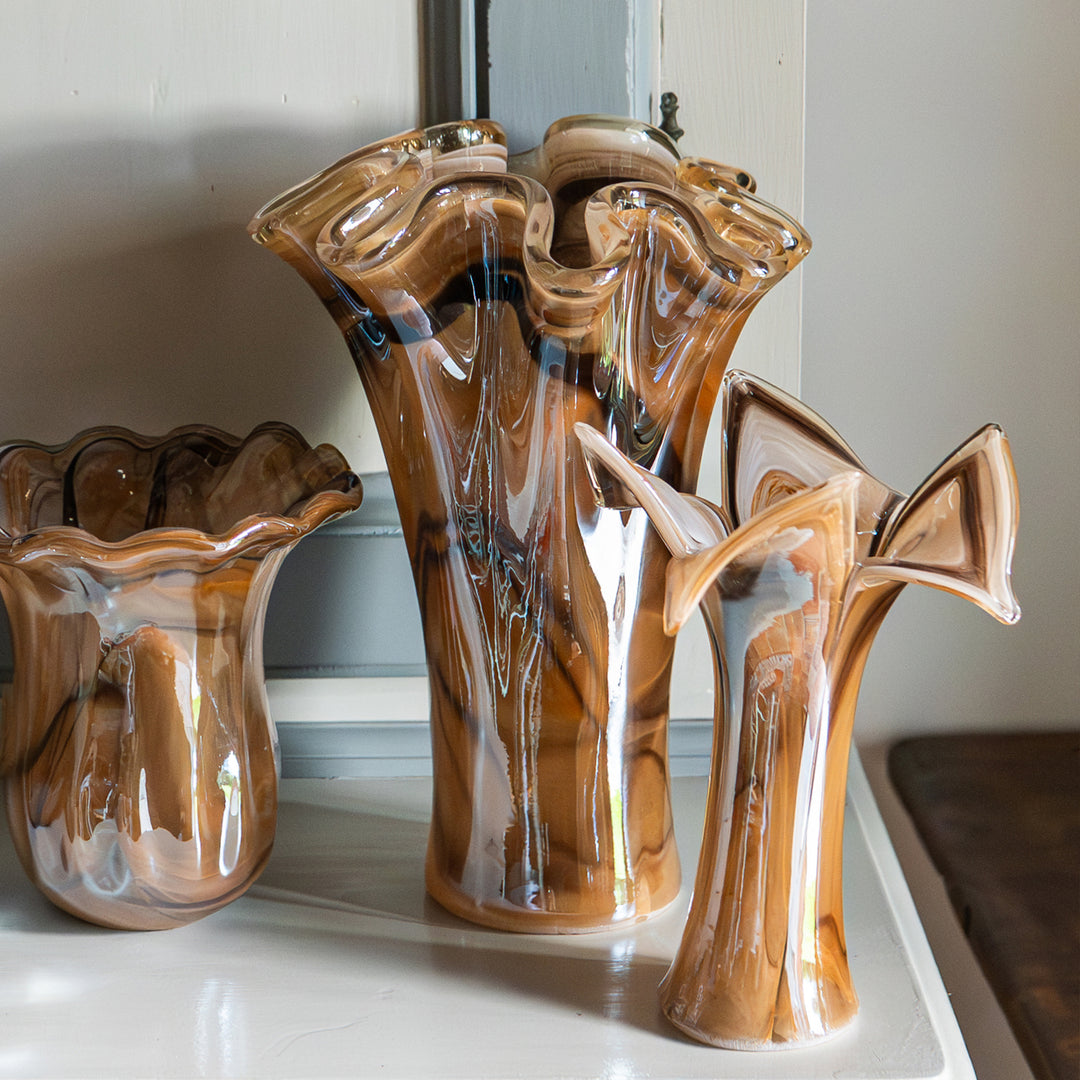 Onda Glass Tortoiseshell Small Tulip Vase