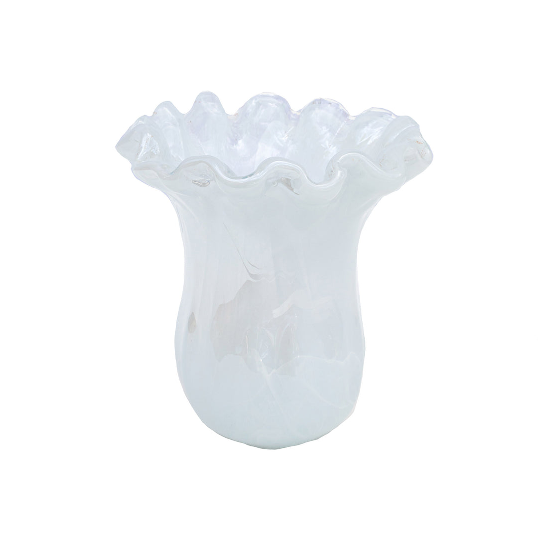 Onda Glass White Small Tulip Vase