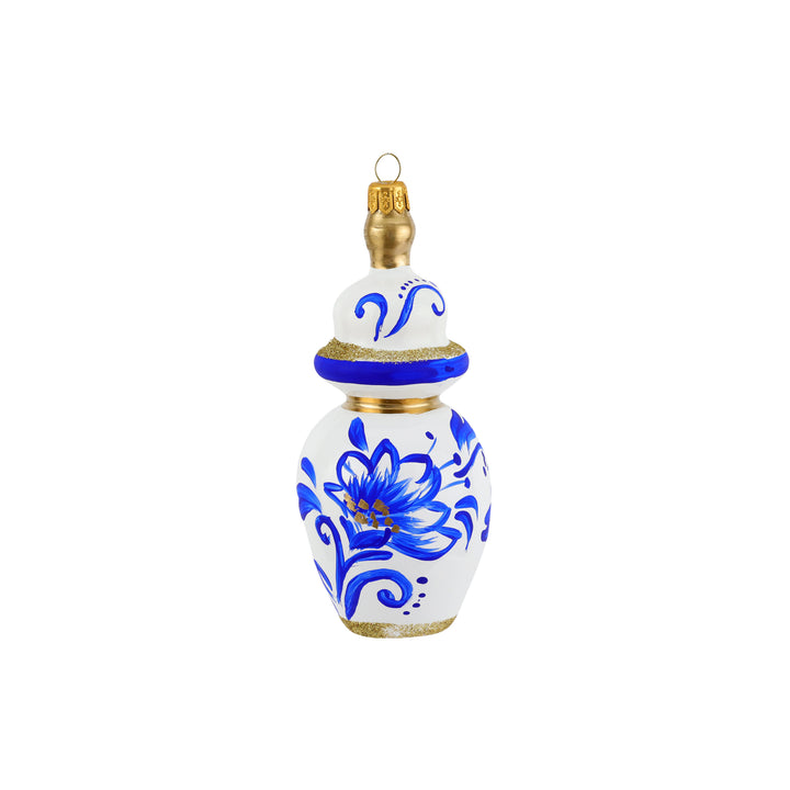 Ornaments Figural Ginger Jar with Large Flowers Ornament