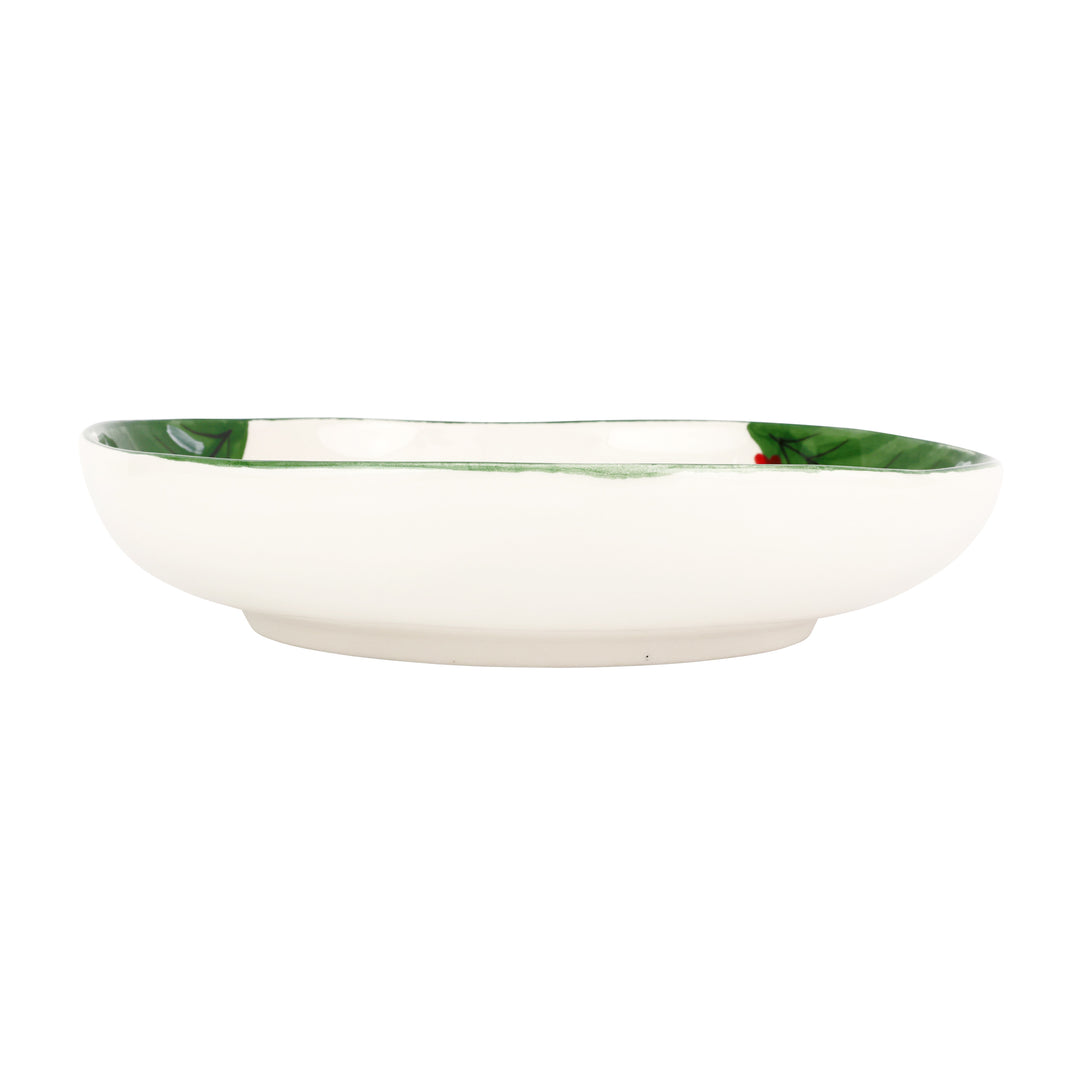 Old St. Nick Shallow Bowl with Apple Basket