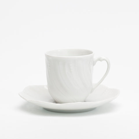Ocean White Coffee Cup and Saucer