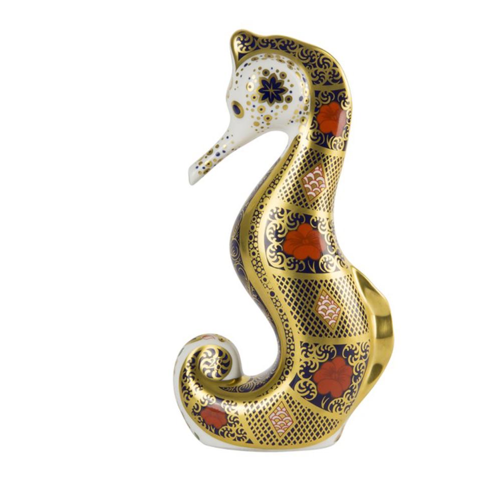 Paperweights Collection Old Imari Solid Gold Band Seahorse