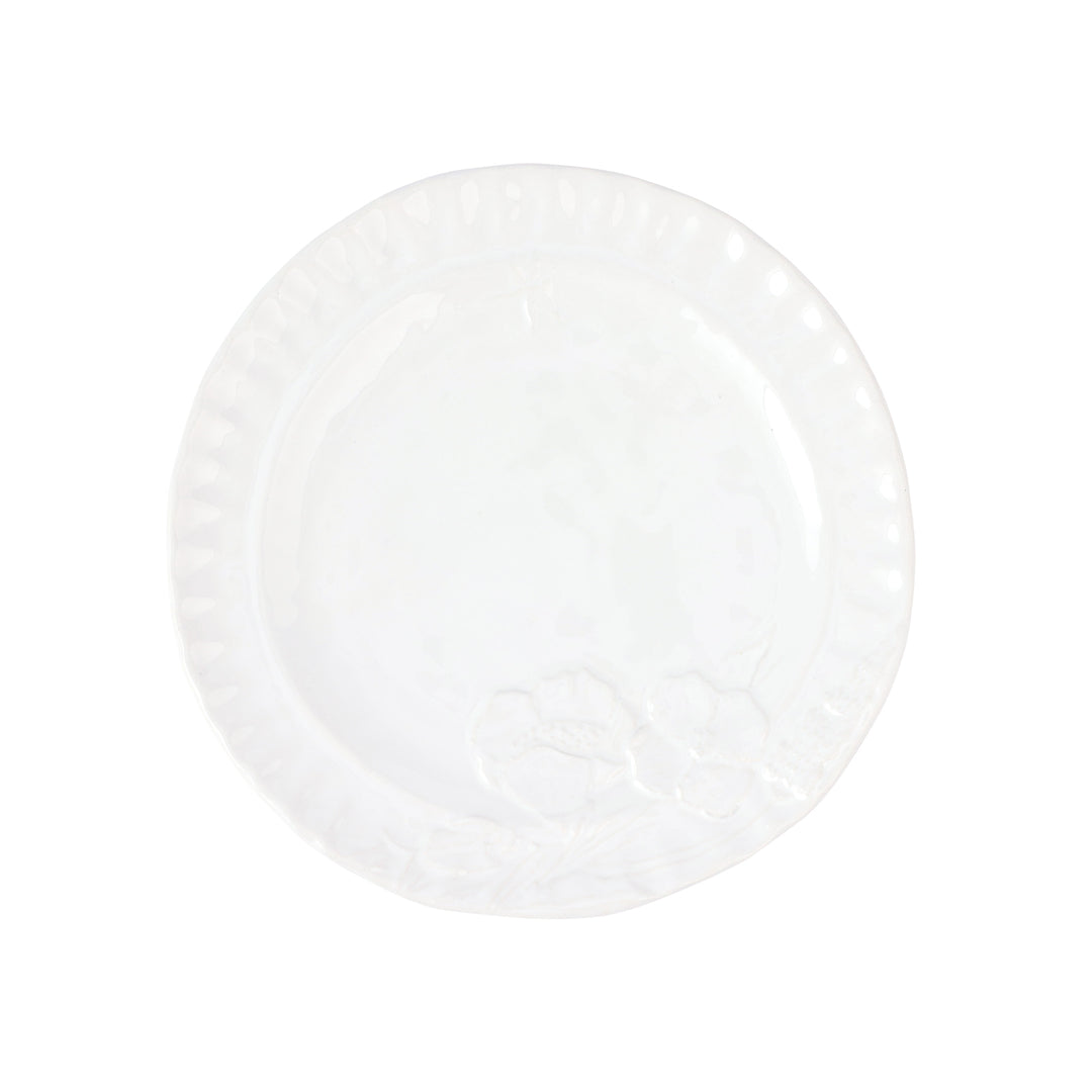 Pietra Fiori White Salad Plate