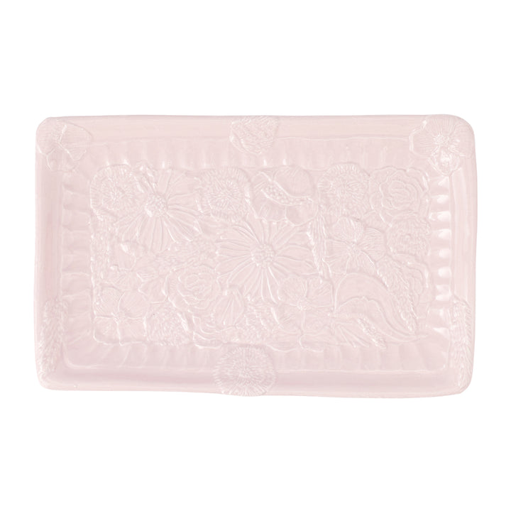 Pietra Fiori Pink Rectangular Platter
