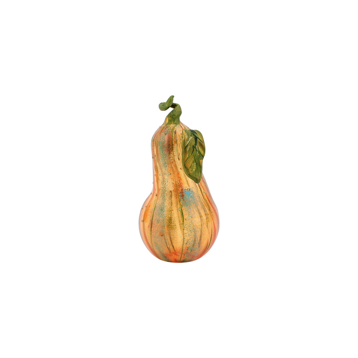 Pumpkins Figural Amber Glass Gourd