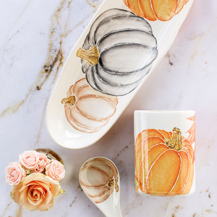 Pumpkins Narrow Oval Platter
