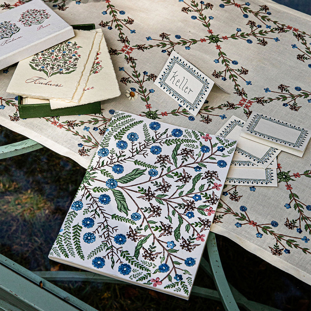Villa Seville Embroidered 7" x 10" Paper Journal - Chambray