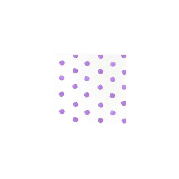 Papersoft Napkins Dot Purple Cocktail Napkins (Pack of 20)