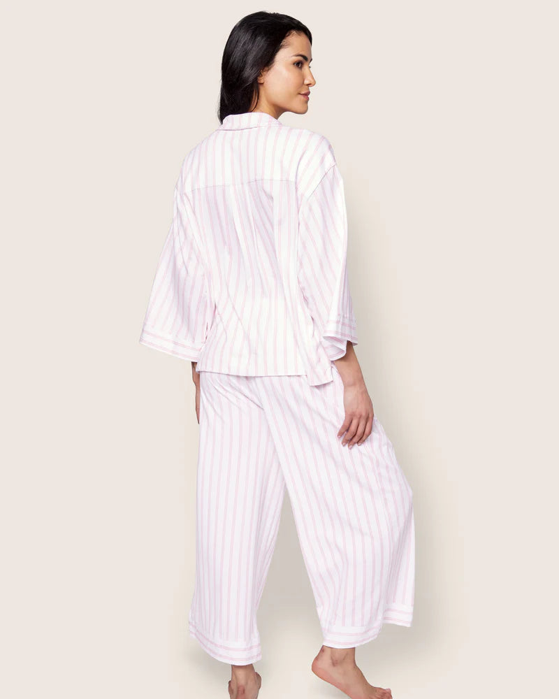 The Olivia Wide Leg Pajama Set Pink Stripe
