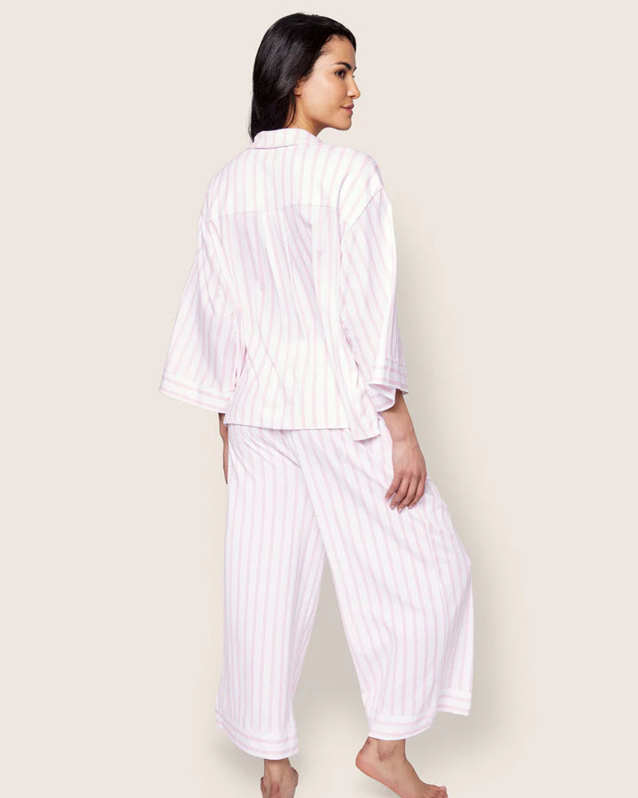 The Olivia Wide Leg Pajama Set Pink Stripe